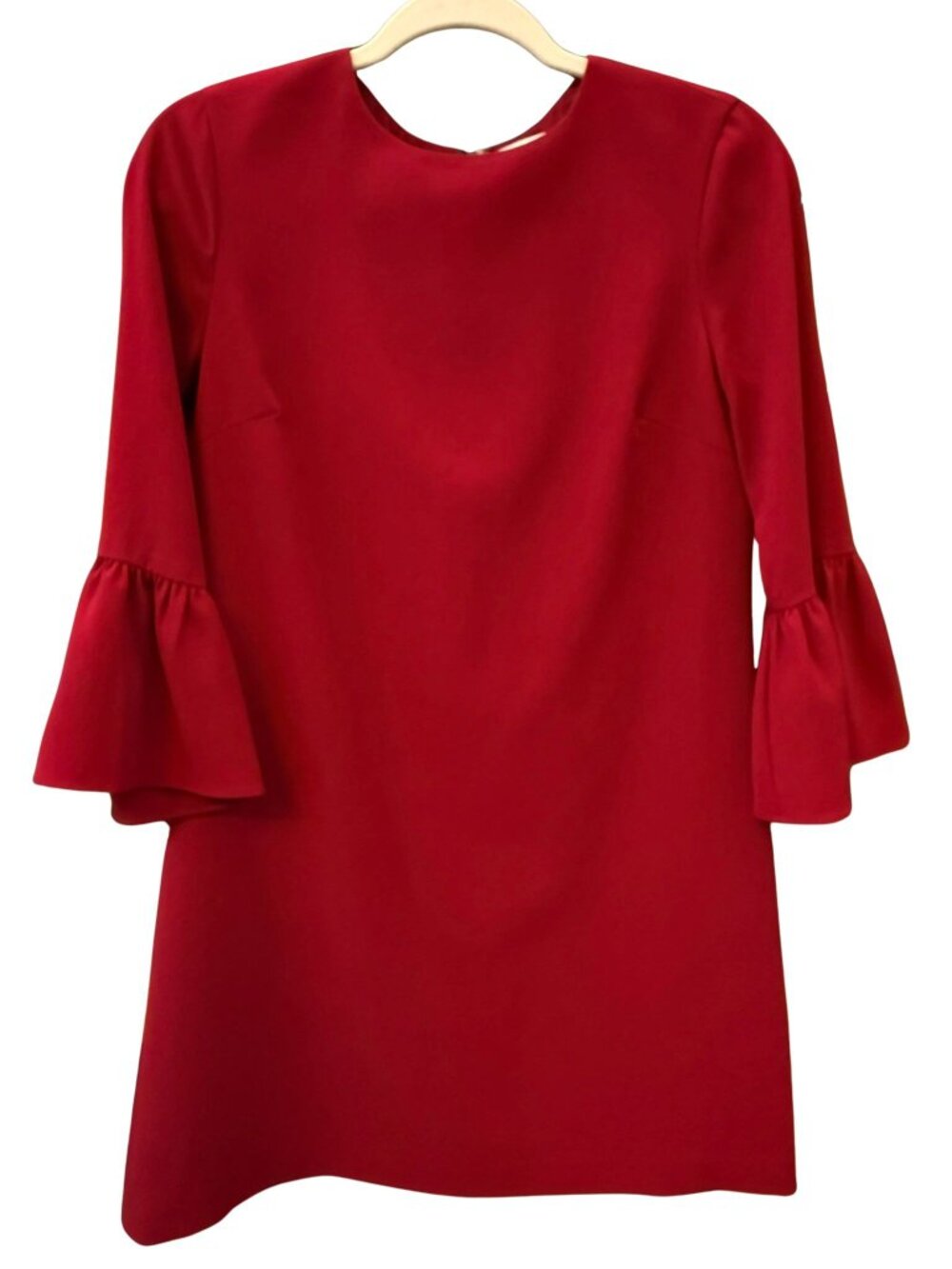 Alice + Olivia Coley Bordeaux Bell Sleeve Shift Mini Dress Size 5